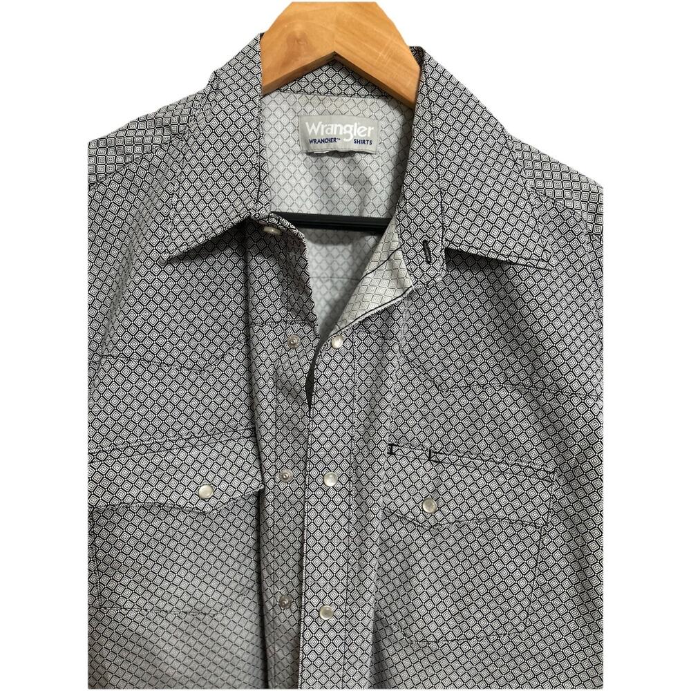 Wrangler Shirt Short Sleeve Large Pearl Snaps - Picture 4 of 4
